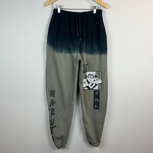 Naruto Shippuden Joggers Sweatpants Mens Small Green Anime Ninja Graphic Cosplay